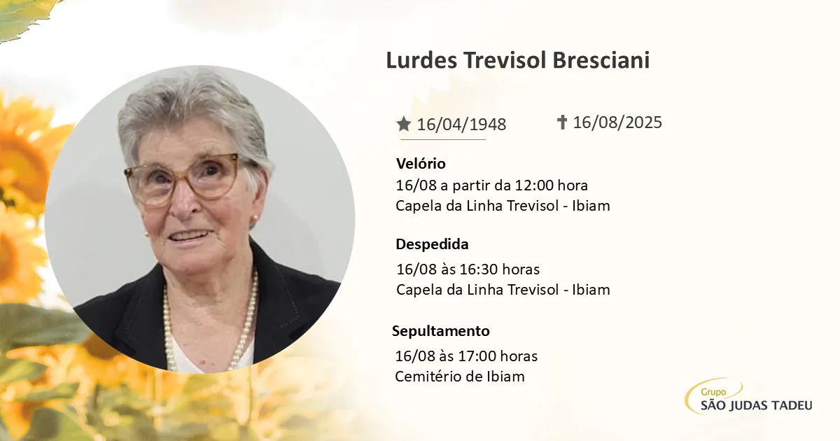 Obituário Sepultamento Lurdes