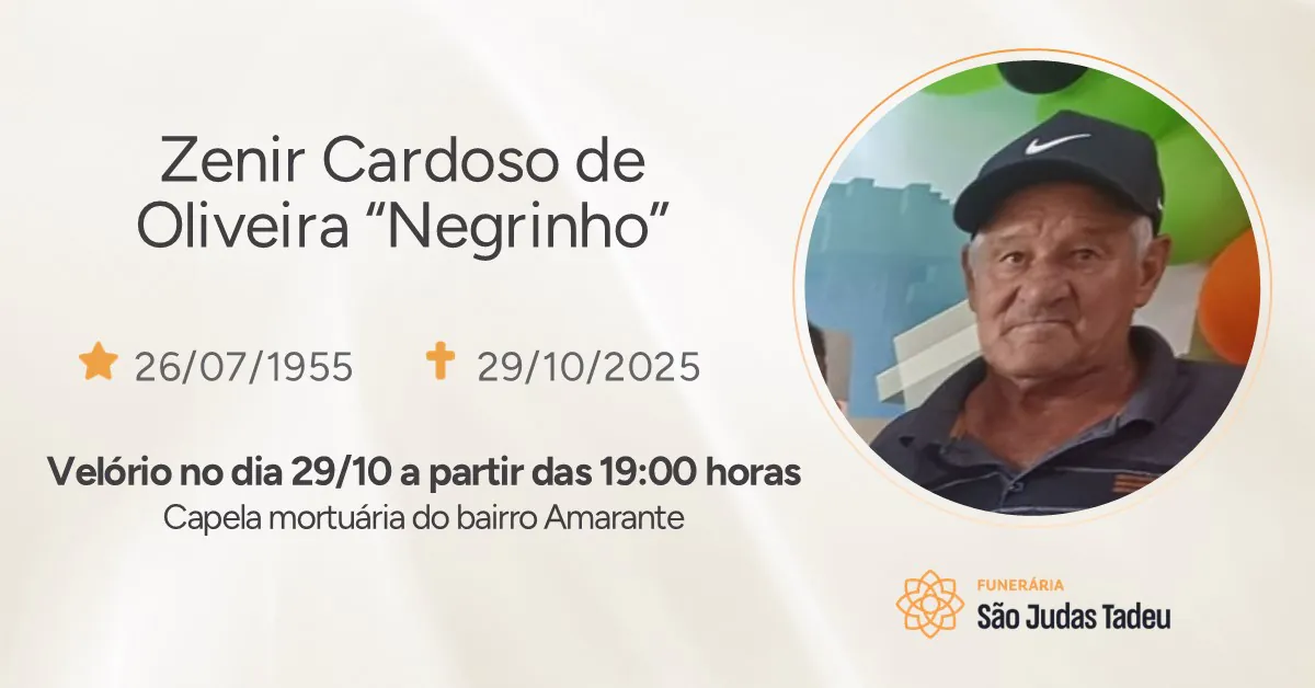 29.10.2025 Zenir Cardoso de Oliveira.