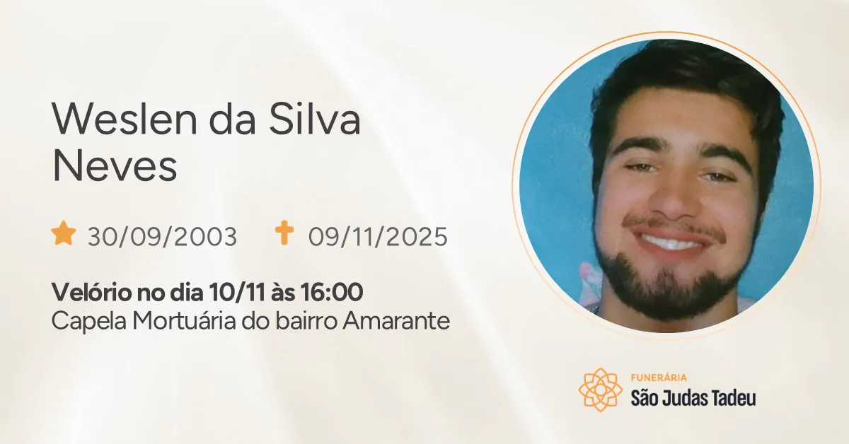 Nota de Falecimento - site Weslen da Silva Neves