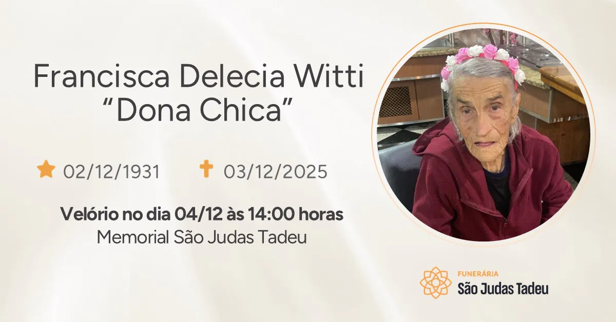 Nota de Falecimento - site Francisca Delecia Witti
